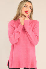 Livin' Life Hot Pink Turtleneck Sweater - Red Dress