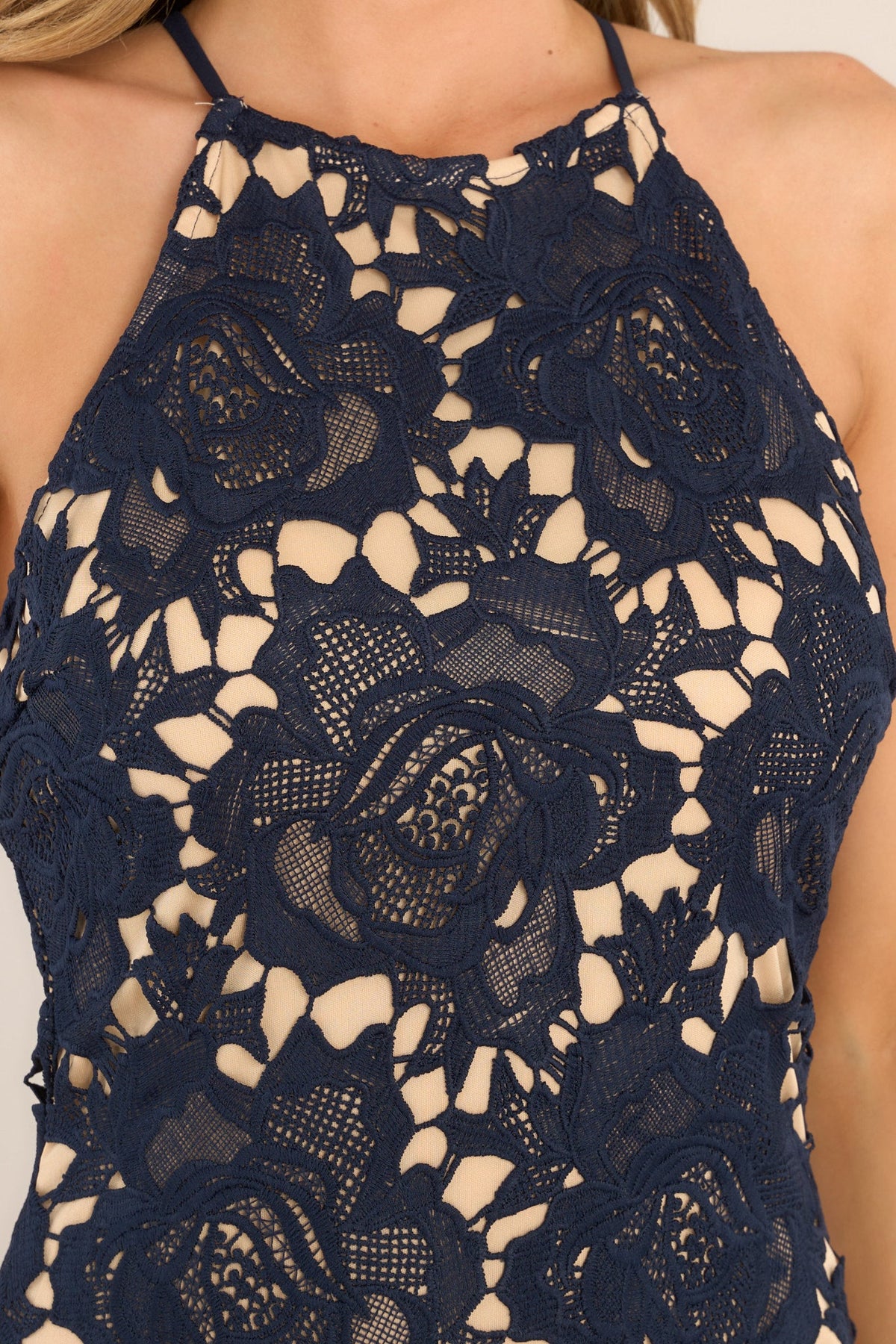 Lucky Lace Plunge Midi Dress