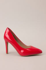 Magic Moments Pointed Toe Red High Heel Pumps - Red Dress