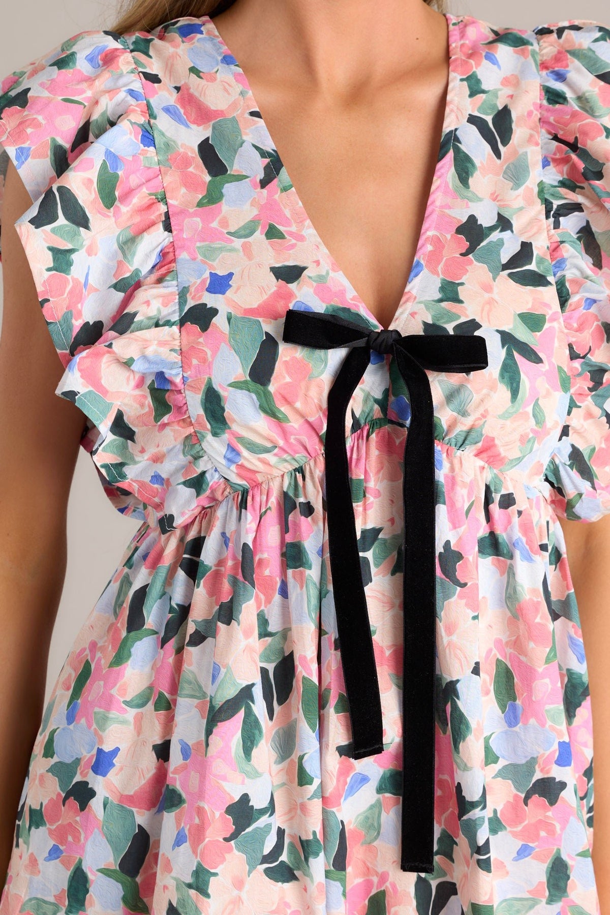 Floral Print Flutter Sleeve Summer Mini Dress main image 0