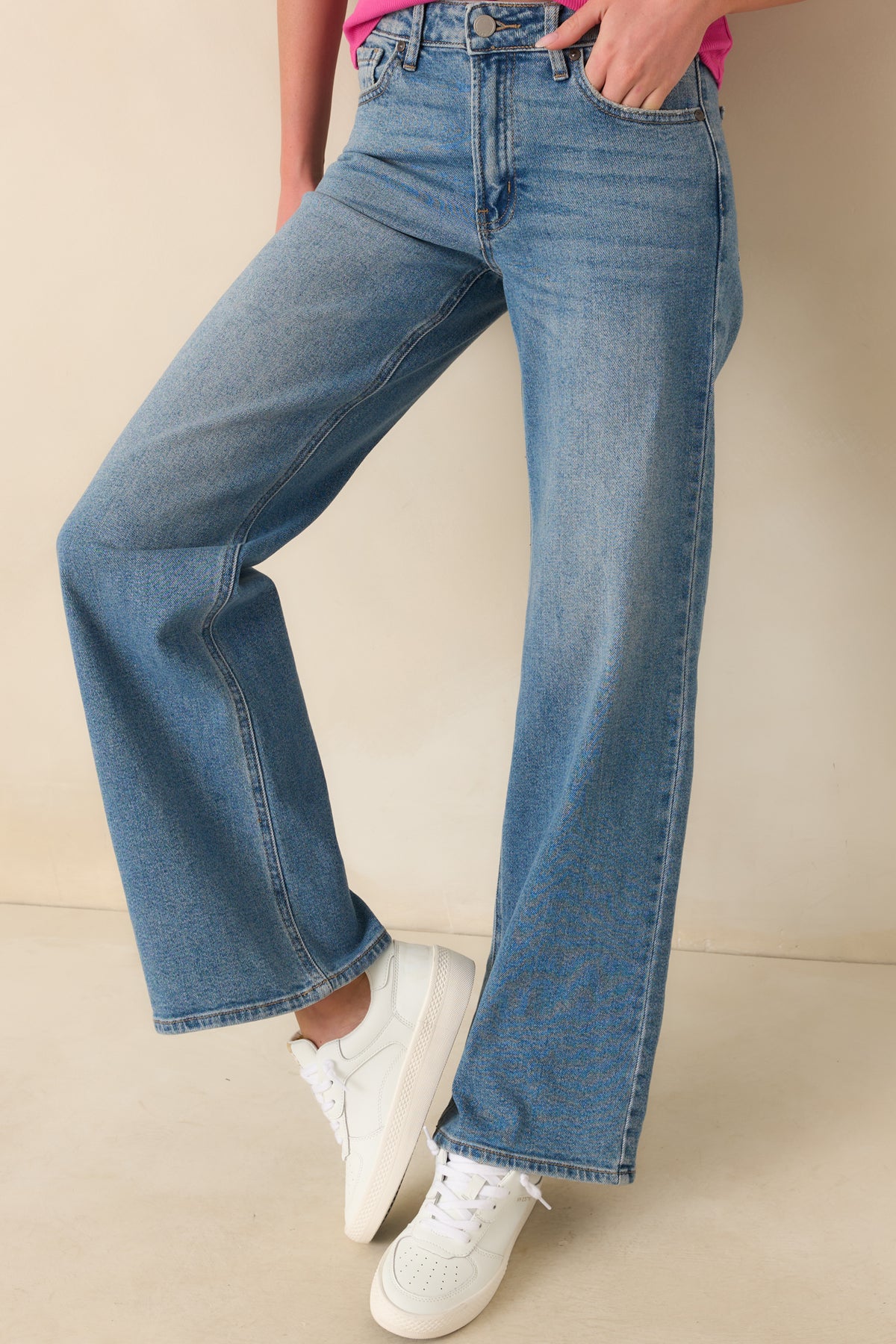 Medium Wash Wide Leg Jean