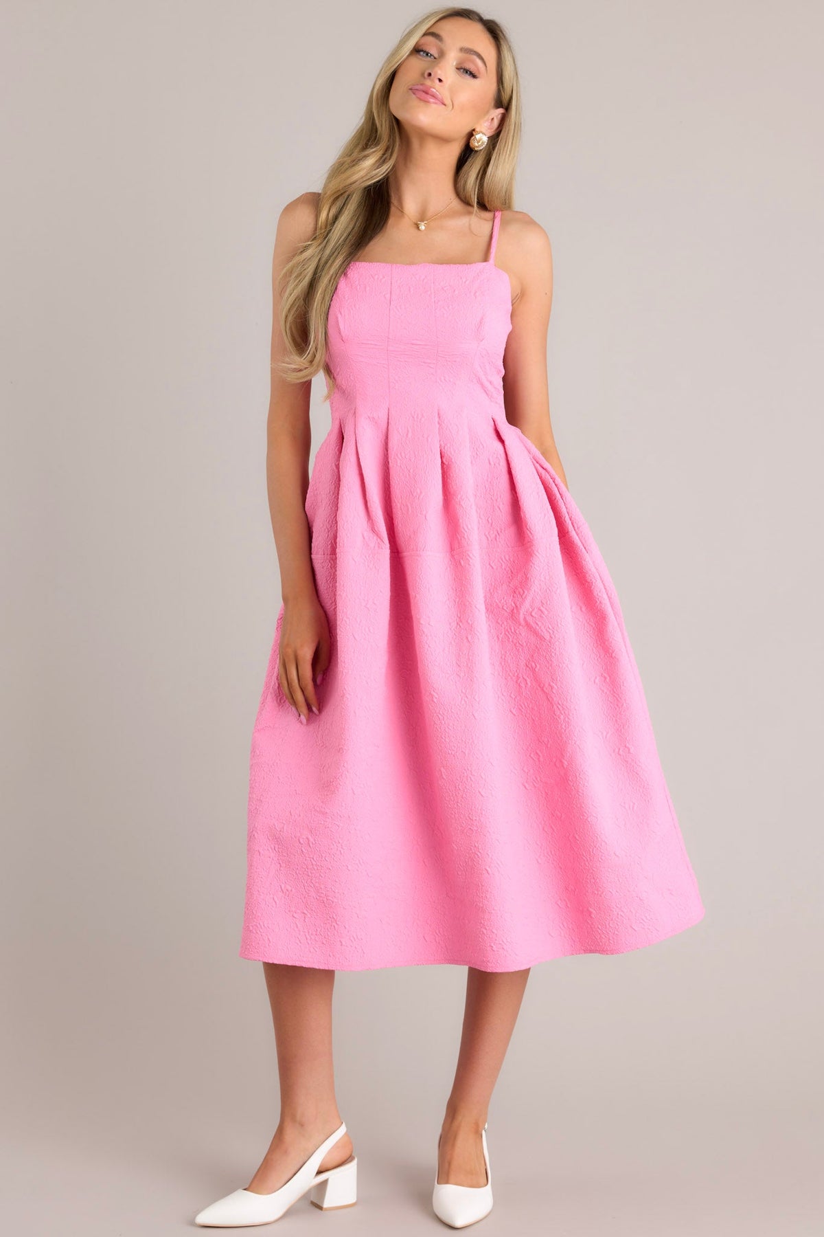 Bright Pink Midi Dress