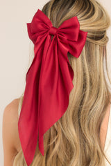 Might As Well Try Burgundy Clip In Bow - Red Dress
