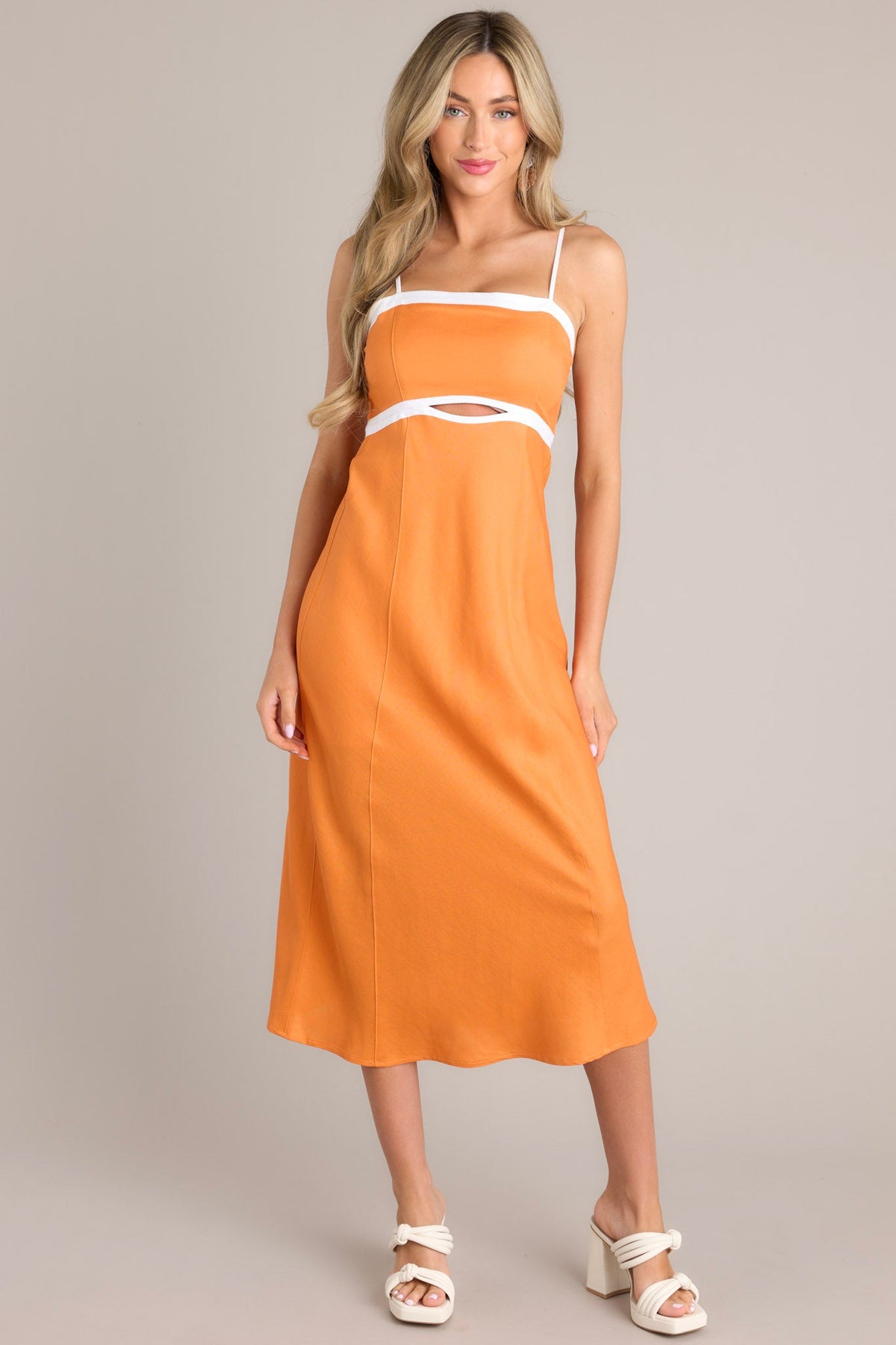 Pink And Orange Midi Dress main image 1