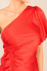 MINKPINK Sonia One Shoulder Red Mini Dress - Red Dress