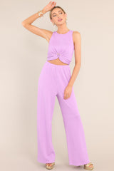 MINKPINK Unity Ring Textured Lilac Pants - Red Dress