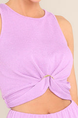 MINKPINK Unity Ring Textured Lilac Tank - Red Dress