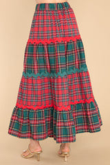 Mistletoe Moments Red Plaid Maxi Skirt - Red Dress