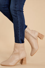 Modern Classic Taupe Ankle Booties - Red Dress