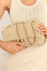 Move On Natural Quilted Handbag - Red Dress