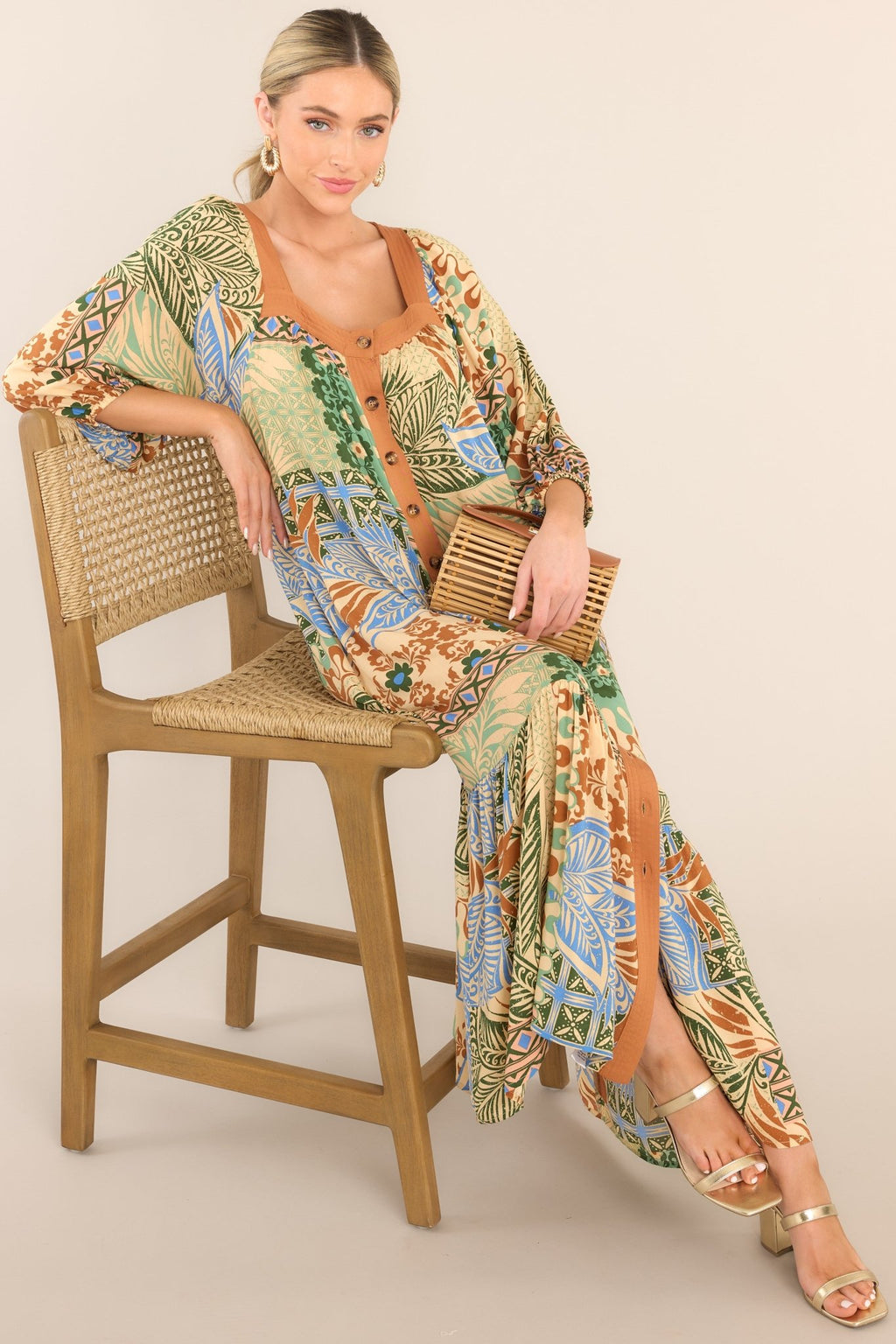 Tropical Beige Button Front Maxi Dress - All Dresses | Red Dress Tropical Beige Button Front Maxi Dress - All Dresses | Red Dress