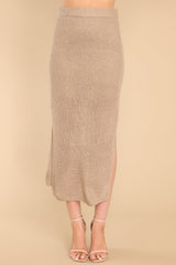Never Change Taupe Knit Skirt - Red Dress