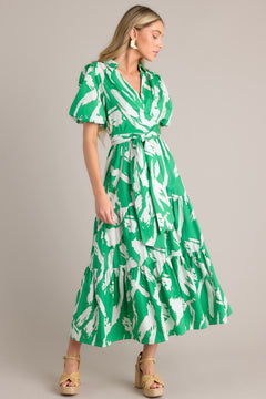 Not Just Anyone Midi Dress - Green