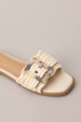 Now What Beige Woven Buckle Sandals (BACKORDER MAY) - Red Dress