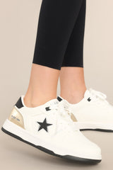 On Beat Black & Gold Sneakers - Red Dress
