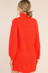 On My Way Up Red Sweater Dress - Red Dress