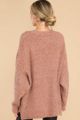 Perfectly Content Light Brown Sweater - Red Dress