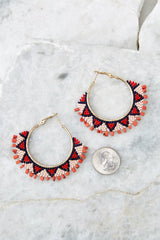 Point Made Red Multi Earrings - Red Dress