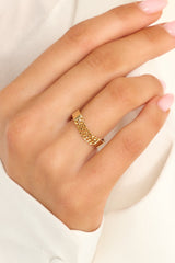 Powerful Love Gold Ring - Red Dress