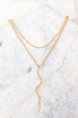 Precious Love Gold Layered Necklace - Red Dress