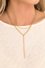 Precious Love Gold Layered Necklace - Red Dress