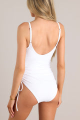 Pretty in Paradise White One Piece Swimsuit - Red Dress