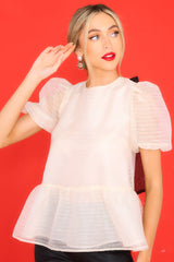 Pretty Lady White Top - Red Dress