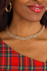 Queen of the Hill Gold Necklace - Red Dress
