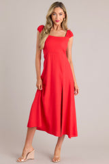 Radiant Reverie Red Midi Dress - Red Dress