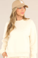 Read It And Weep Ivory Crew Neck Sweatshirt - Red Dress