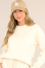 Read It And Weep Ivory Crew Neck Sweatshirt - Red Dress