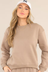 Read It And Weep Toast Tan Pullover Sweatshirt - Red Dress