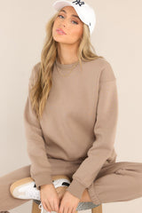 Read It And Weep Toast Tan Pullover Sweatshirt - Red Dress