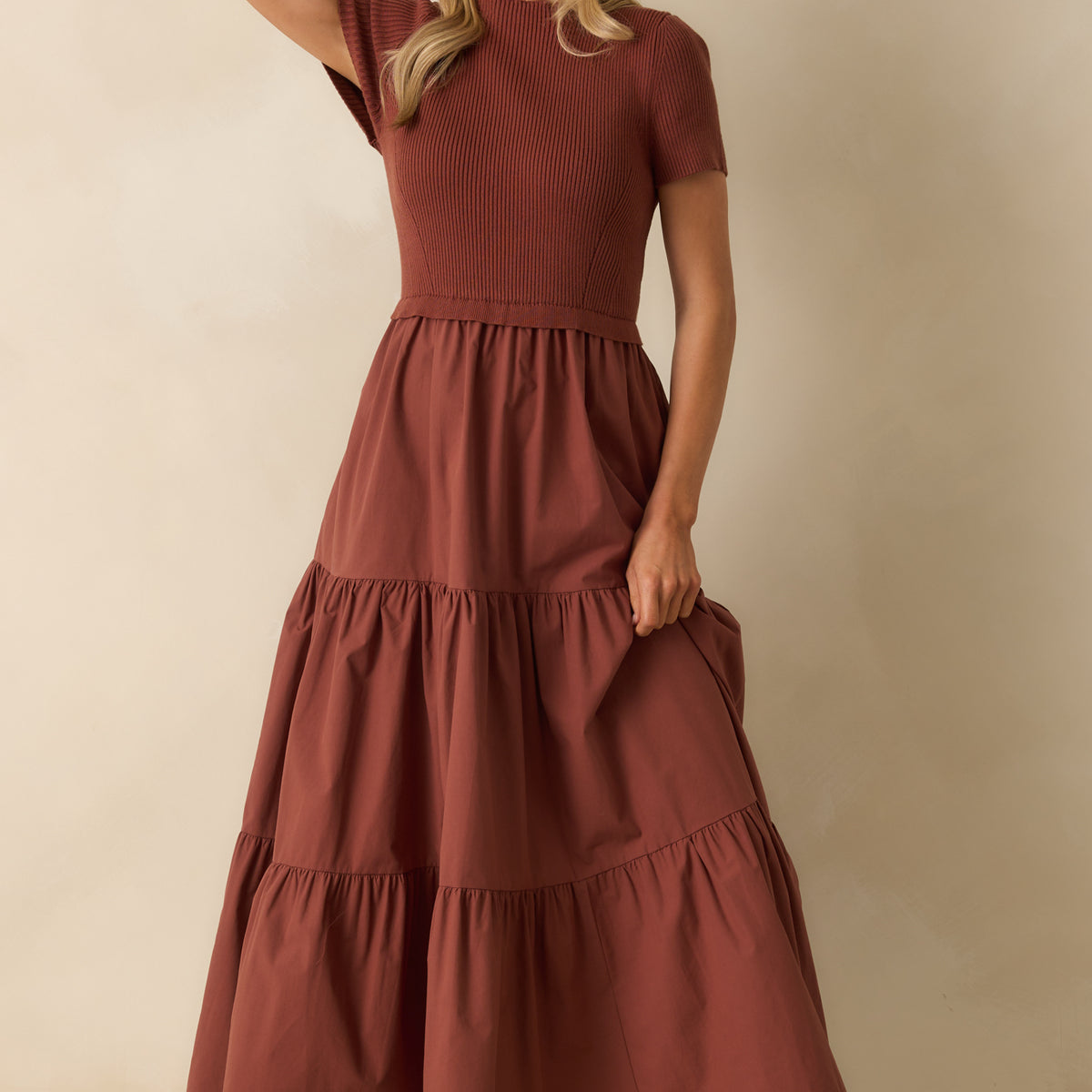 rust winter dress MATERIAL GIRL 03 RUST COLOR SILK VELVET THIGH LENGTH WINTER DRESS WITH SEQUIN HAND EMBROIDERY