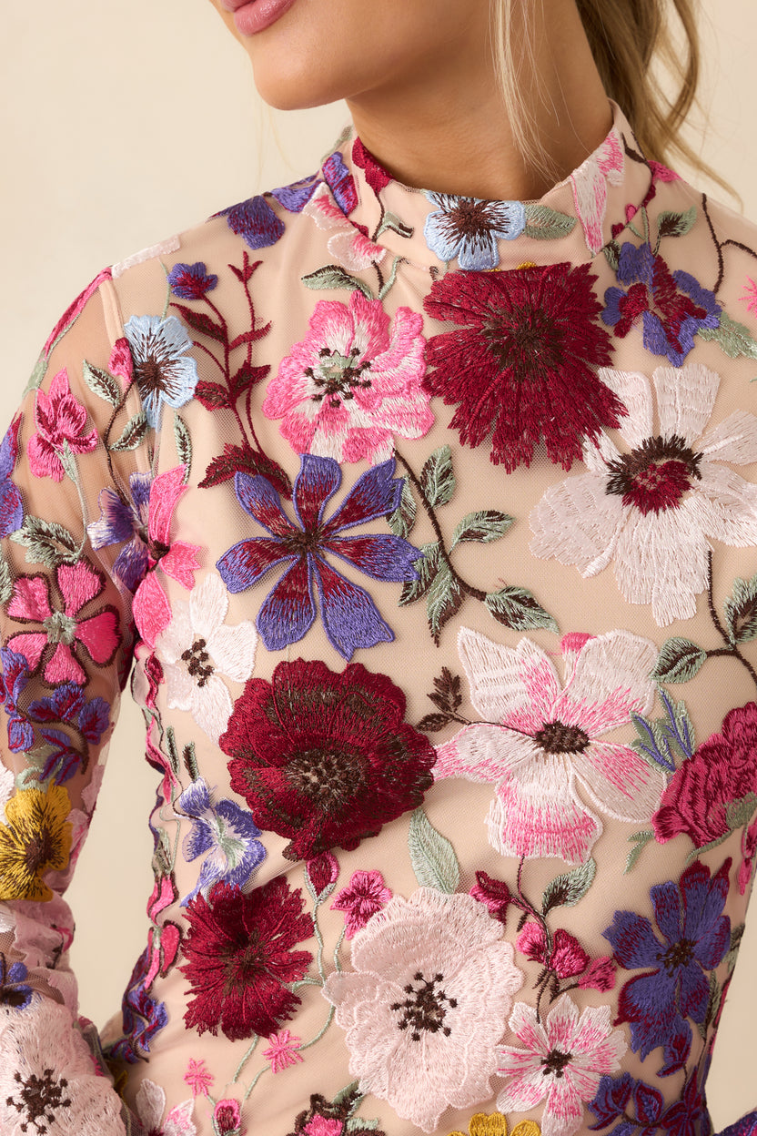 Floret Mini Dress - Fuchsia main image 1