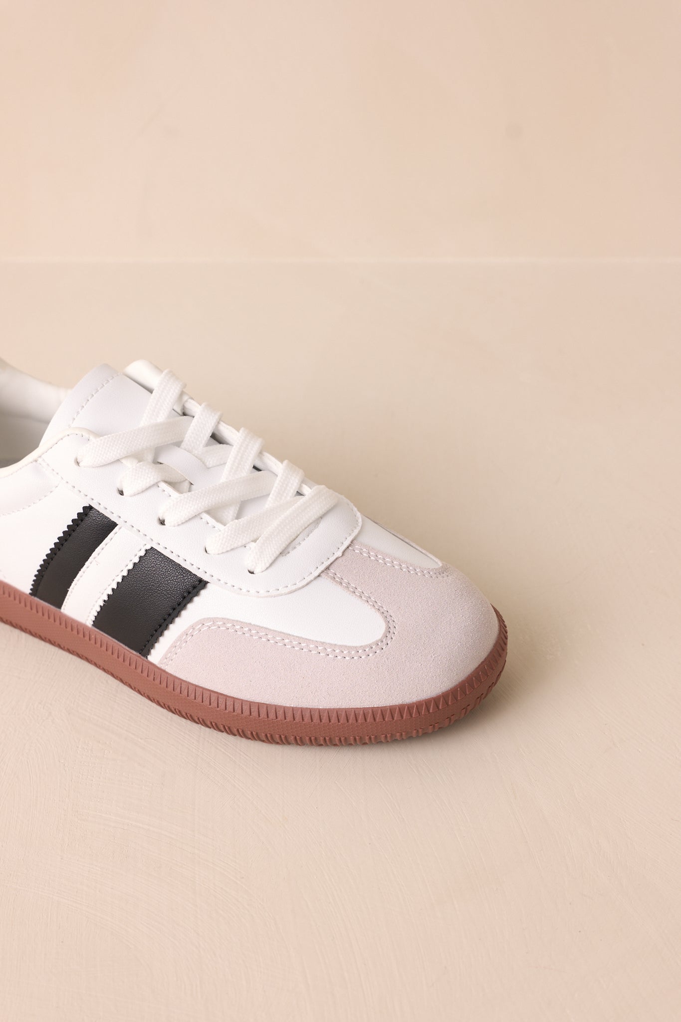 White & Black Retro Inspired Sneakers - All Sneakers | Red Dress