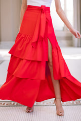 2 Wherever She Goes Red Maxi Skirt at reddress.com