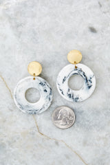 3 Why Not White Marble Earrings at reddress.com