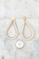 3 Stop And Drop Ivory Earrings at reddress.com