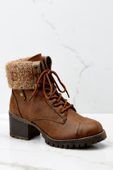 2 Somewhere Out There Brown Lace Up Boots at reddress.com