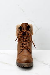 4 Somewhere Out There Brown Lace Up Boots at reddress.com