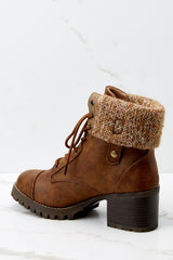 5 Somewhere Out There Brown Lace Up Boots at reddress.com