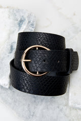 2 Sure To Make It Black Snakeskin Belt at reddress.com