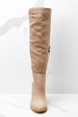 6 Standing Tall Taupe Boots at reddress.com