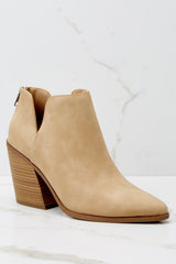3 Step To The Side Tan Ankle Booties at reddress.com