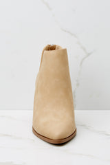 4 Step To The Side Tan Ankle Booties at reddress.com