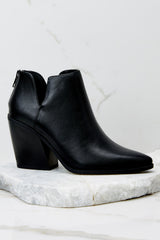 2 Step To The Side Black Ankle Booties at reddress.com
