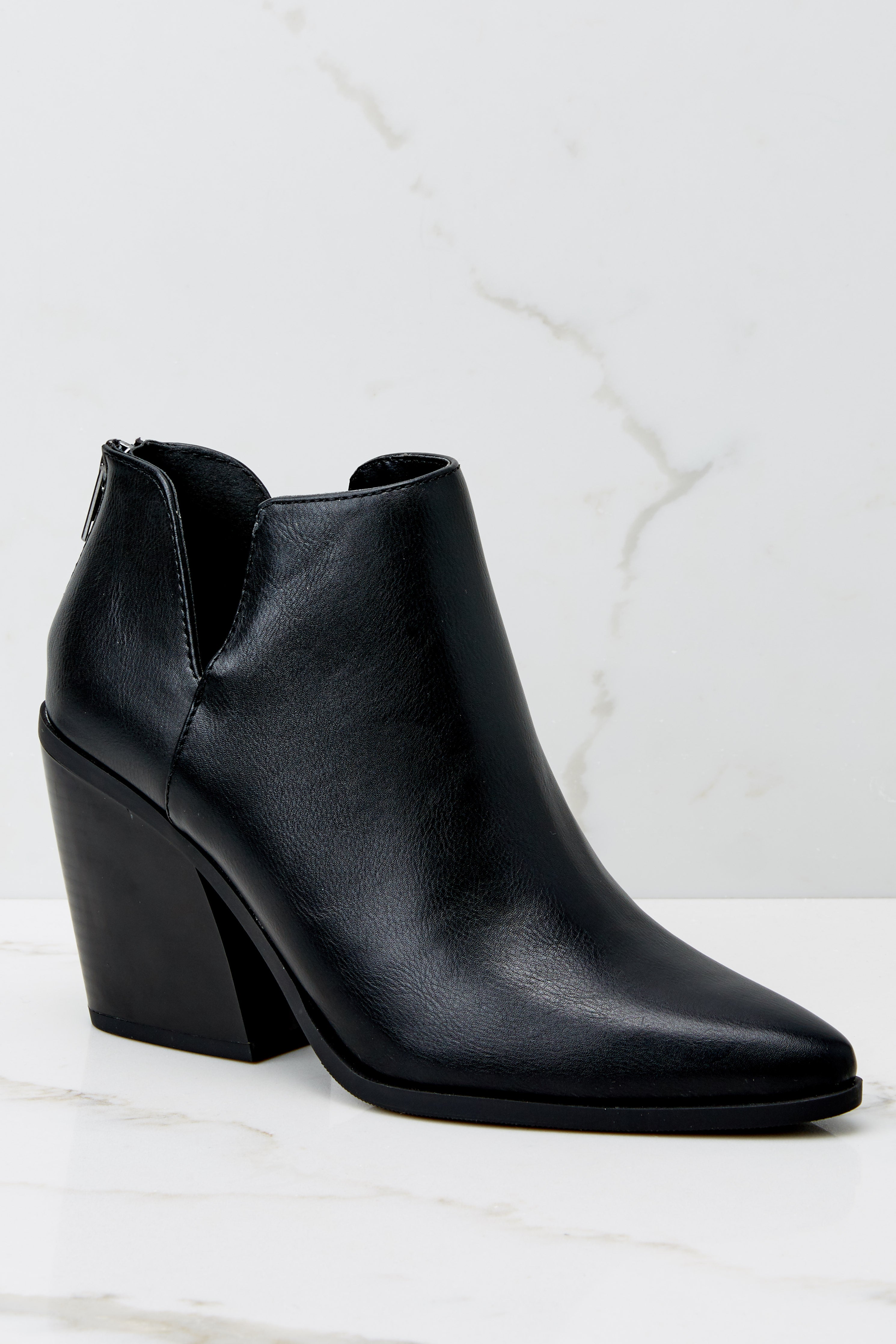 3 Step To The Side Black Ankle Booties at reddress.com