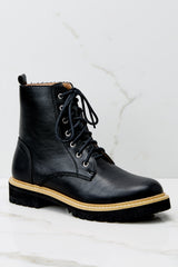 3 Worth It Every Time Black Lace Up Boots (BACKORDER JANUARY) at reddress.com