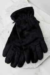 2 Heading Out Black Fleece Gloves at reddress.com